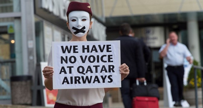 Qatar Airways silent protest at airline show