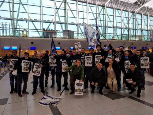 Argentinian aviation workers back airline catering workers in the USA