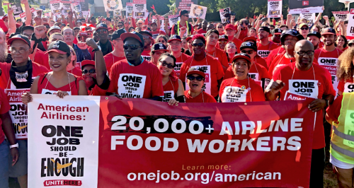 Airport workers mark the start of a season of action