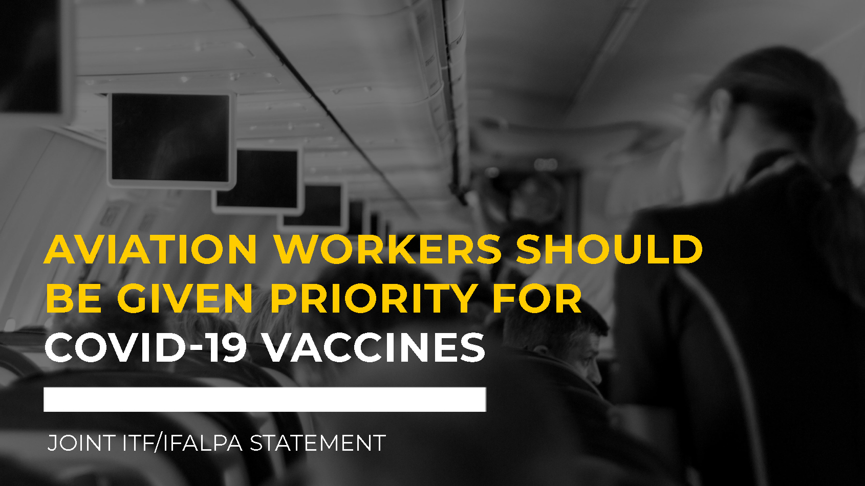 Aviation workers should be given priority for COVID-19 vaccines